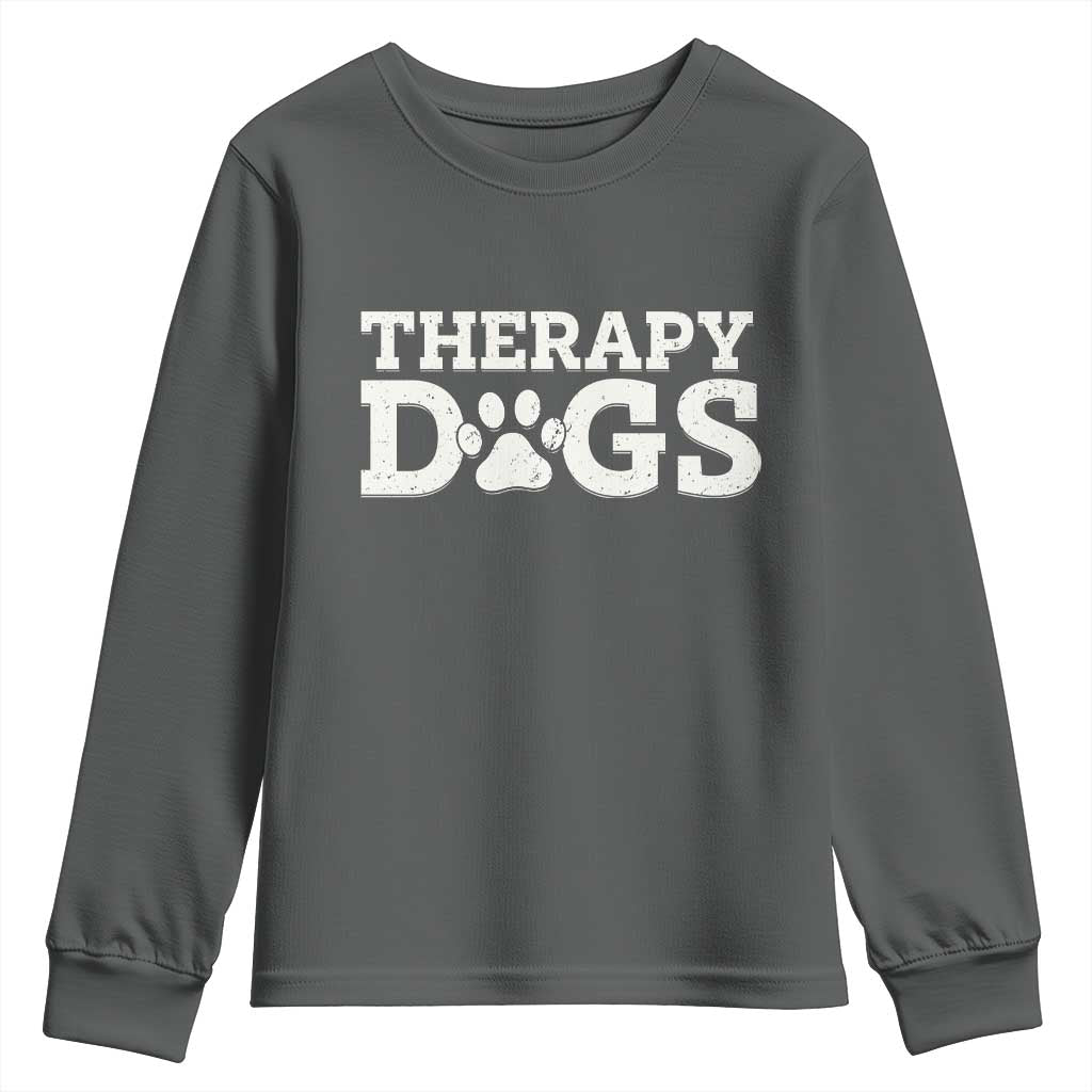 Therapy Dog Youth Sweatshirt Classic Retro Varsity Vintage Pet Partners - Wonder Print Shop