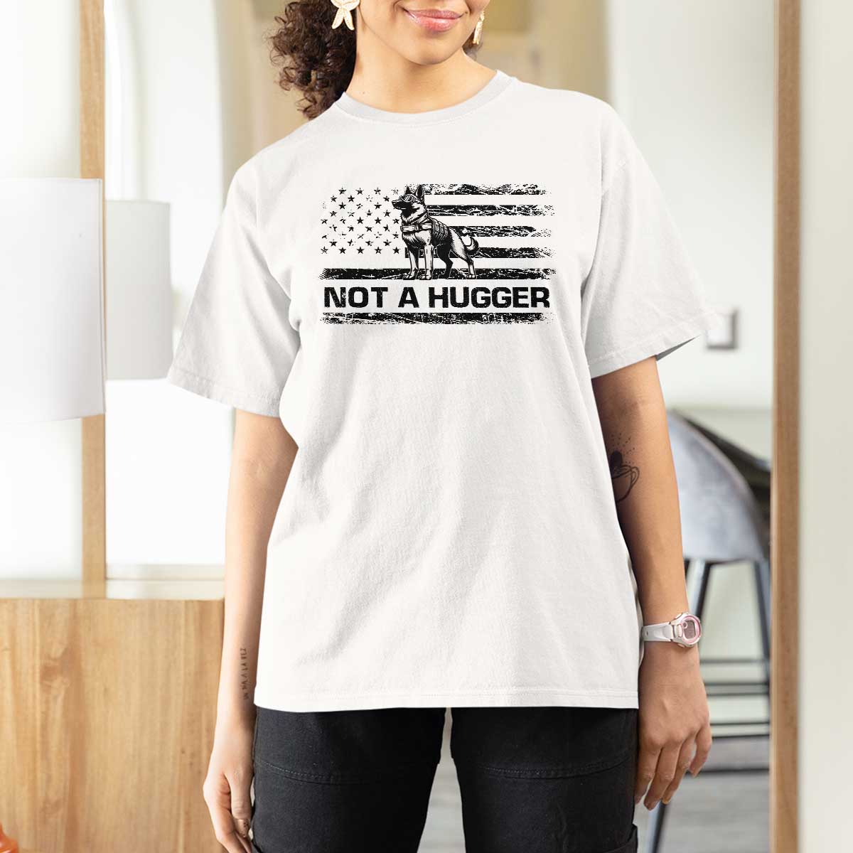 Belgian Malinois American Flag T Shirt For Women K9 Dog Lovers German Shepherd - Wonder Print Shop