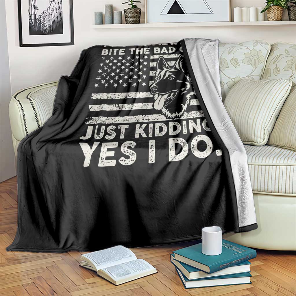 Funny K9 Throw Blanket Belgian Malinois American Flag Police Officer - Wonder Print Shop