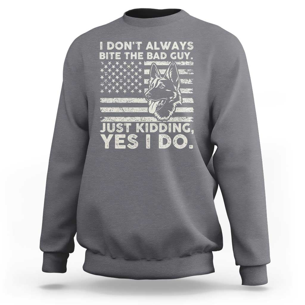 Funny K9 Sweatshirt Belgian Malinois American Flag Police Officer - Wonder Print Shop