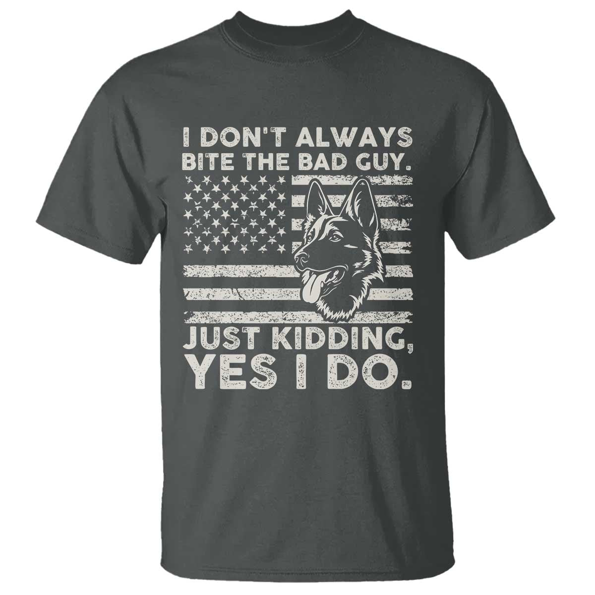 Funny K9 T Shirt Belgian Malinois American Flag Police Officer - Wonder Print Shop
