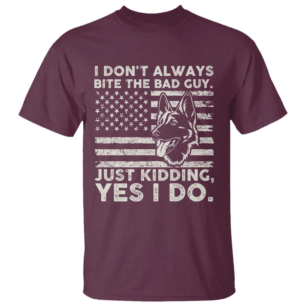 Funny K9 T Shirt Belgian Malinois American Flag Police Officer - Wonder Print Shop