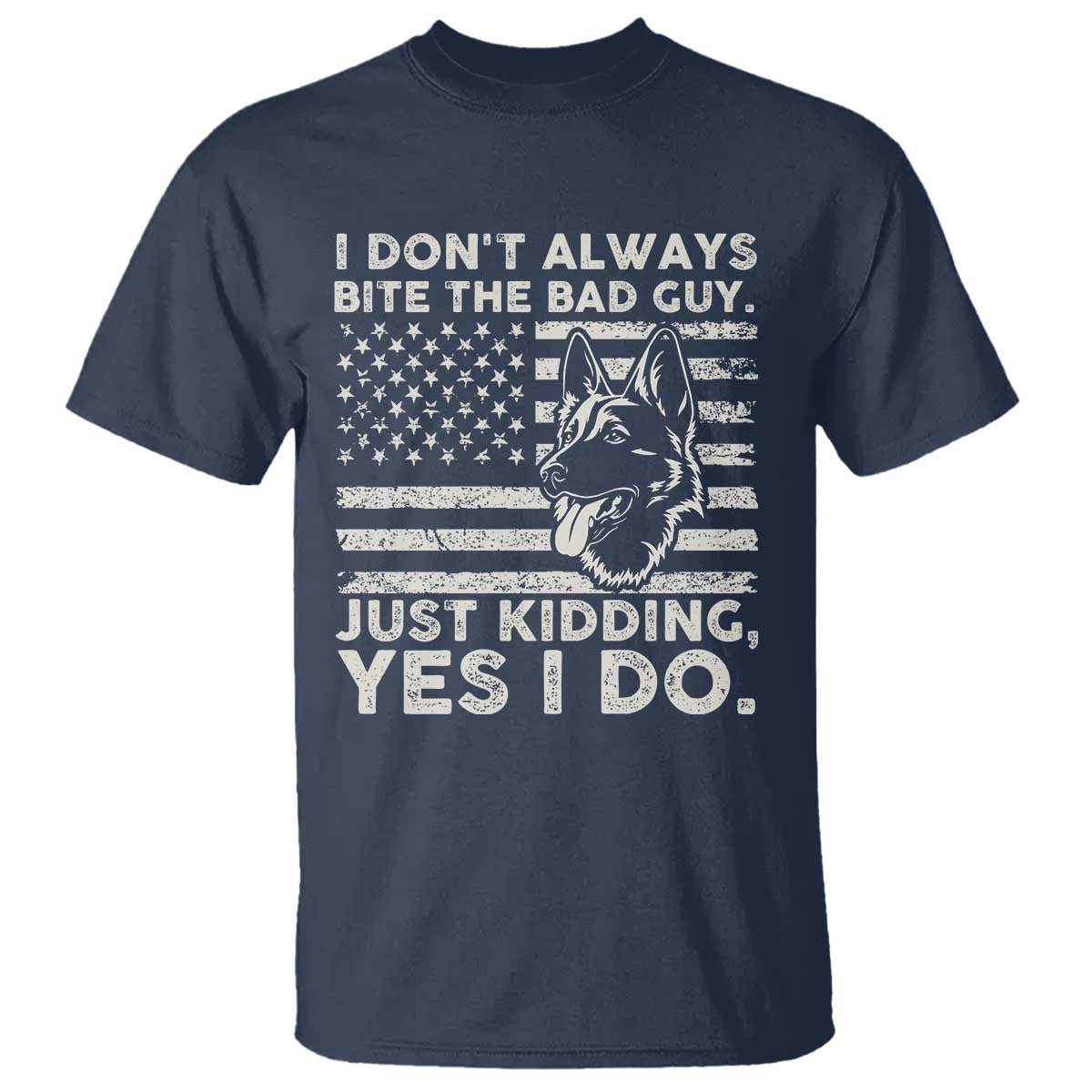 Funny K9 T Shirt Belgian Malinois American Flag Police Officer - Wonder Print Shop