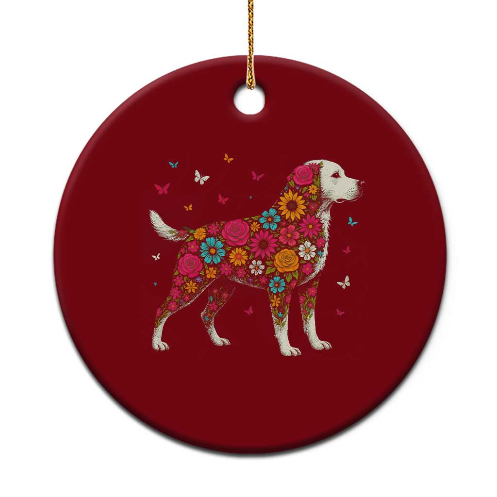 Labrador Dog Mom Ceramic Ornament Vintage Colorful Floral Flower Dog Lover - Wonder Print Shop