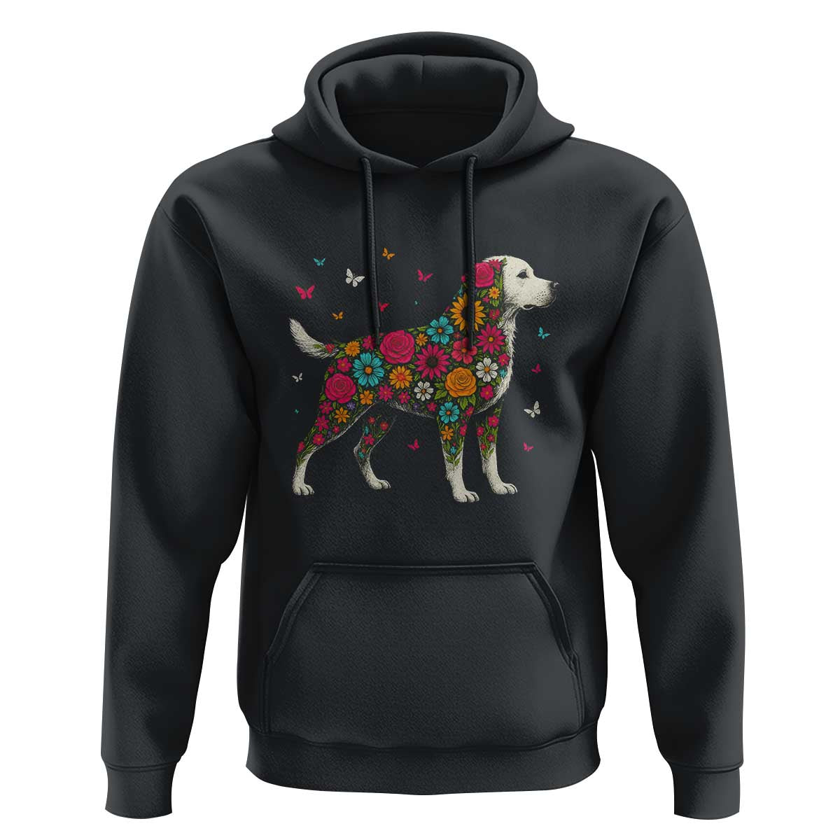 Labrador Dog Mom Hoodie Vintage Colorful Floral Flower Dog Lover - Wonder Print Shop