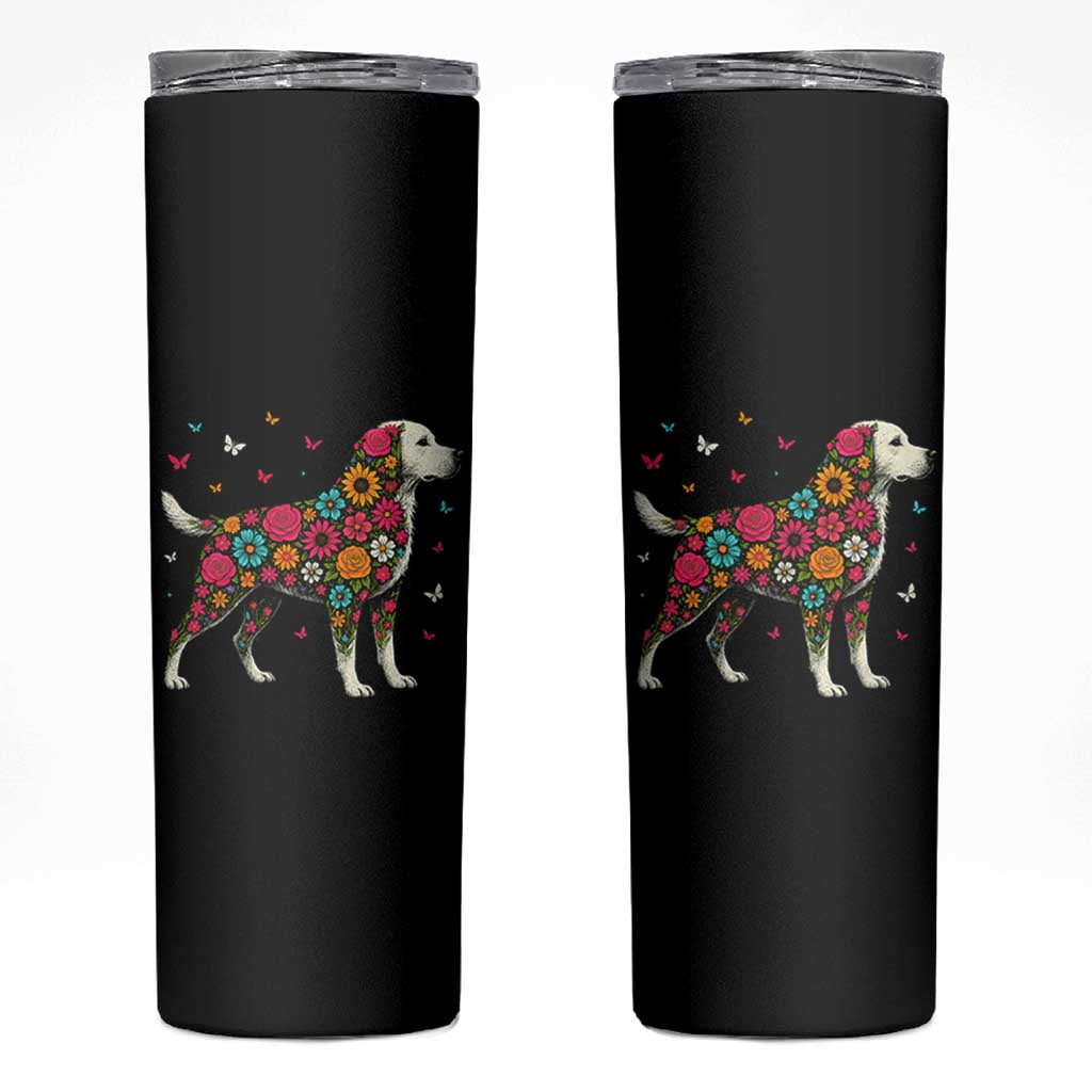 Labrador Dog Mom Skinny Tumbler Vintage Colorful Floral Flower Dog Lover - Wonder Print Shop