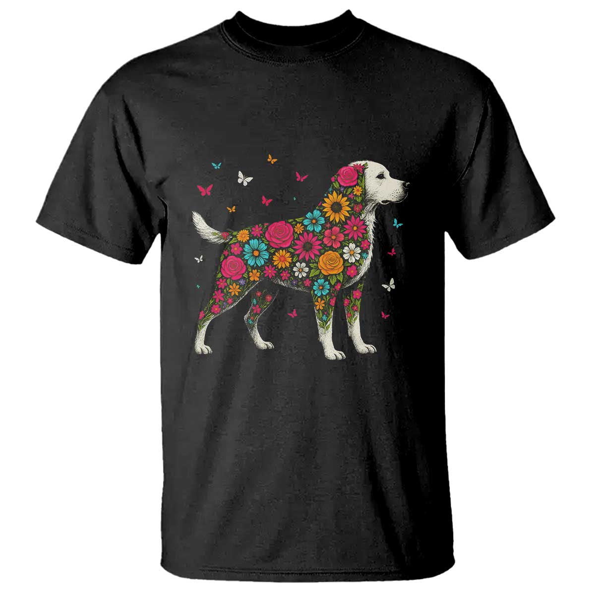 Labrador Dog Mom T Shirt Vintage Colorful Floral Flower Dog Lover - Wonder Print Shop