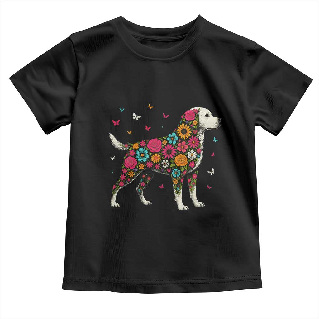 Labrador Dog Mom Toddler T Shirt Vintage Colorful Floral Flower Dog Lover - Wonder Print Shop