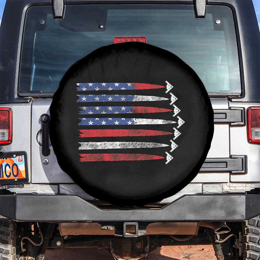 B2 Spirit Spare Tire Cover B-2 Stealth Bomber Aircraft American Flag Patriotic - Wonder Print Shop