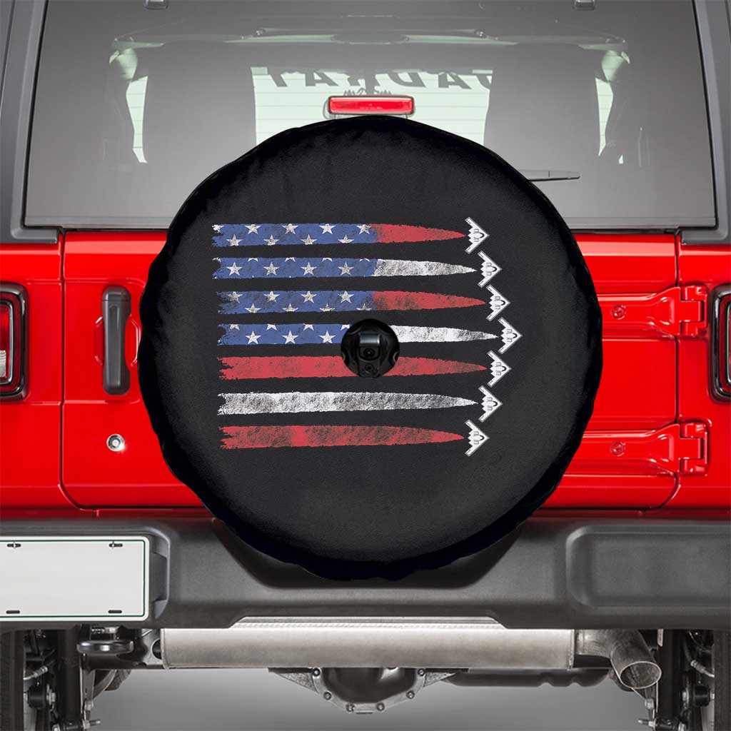 B2 Spirit Spare Tire Cover B-2 Stealth Bomber Aircraft American Flag Patriotic - Wonder Print Shop