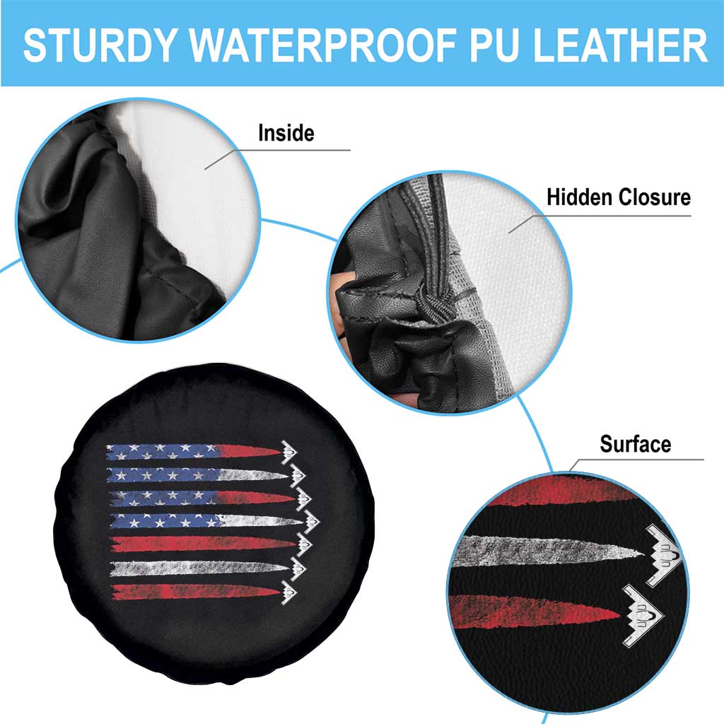 B2 Spirit Spare Tire Cover B-2 Stealth Bomber Aircraft American Flag Patriotic - Wonder Print Shop