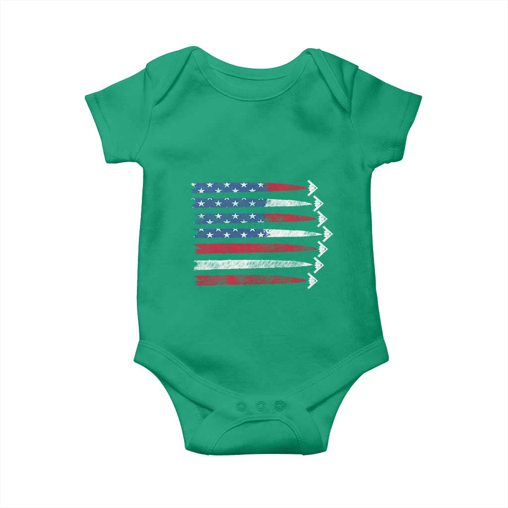 B2 Spirit Baby Onesie B-2 Stealth Bomber Aircraft American Flag Patriotic - Wonder Print Shop