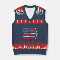 B2 Spirit V-Neck Knit Sweater Vest B-2 Stealth Bomber Aircraft American Flag Patriotic - Wonder Print Shop