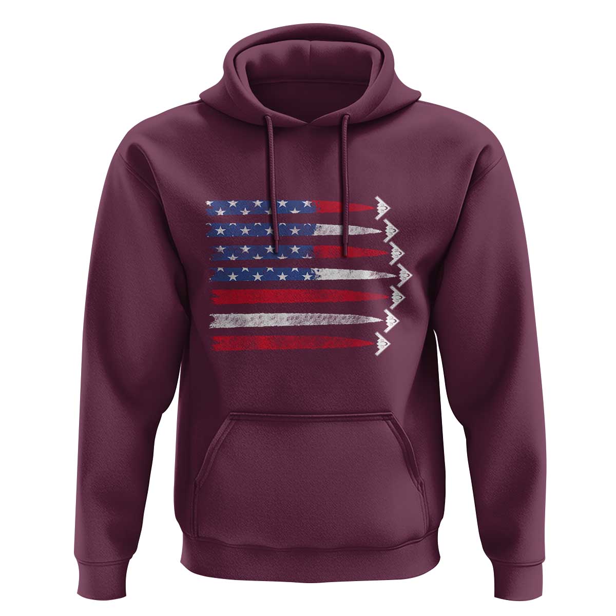 B2 Spirit Hoodie B-2 Stealth Bomber Aircraft American Flag Patriotic - Wonder Print Shop