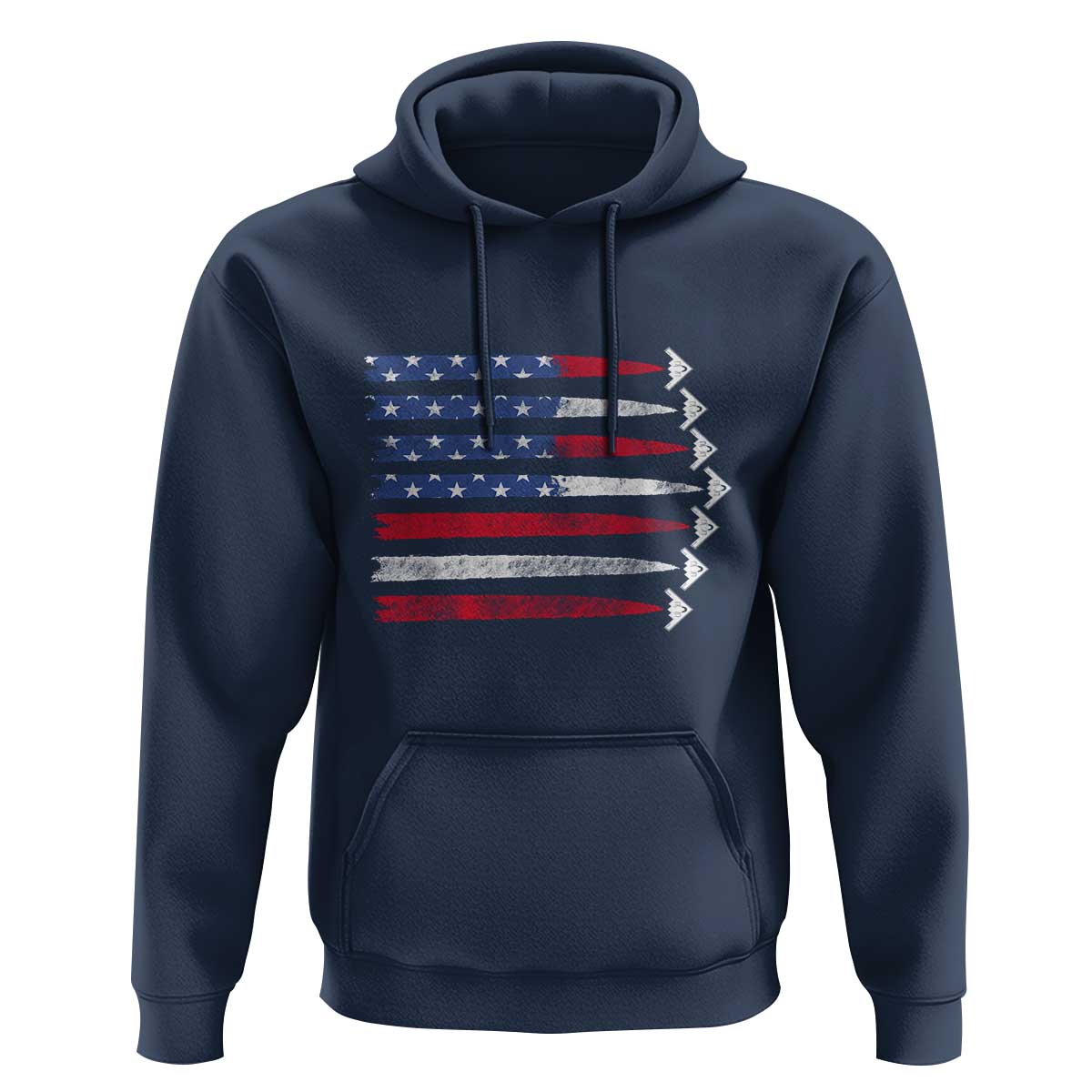 B2 Spirit Hoodie B-2 Stealth Bomber Aircraft American Flag Patriotic - Wonder Print Shop