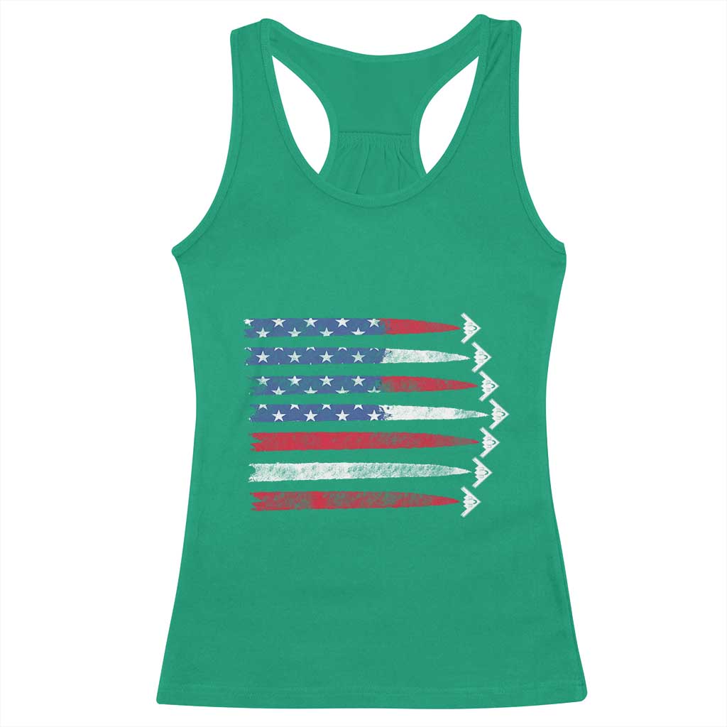 B2 Spirit Racerback Tank Top B-2 Stealth Bomber Aircraft American Flag Patriotic - Wonder Print Shop