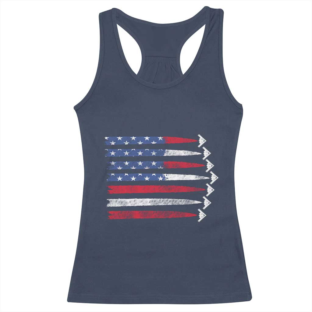 B2 Spirit Racerback Tank Top B-2 Stealth Bomber Aircraft American Flag Patriotic - Wonder Print Shop