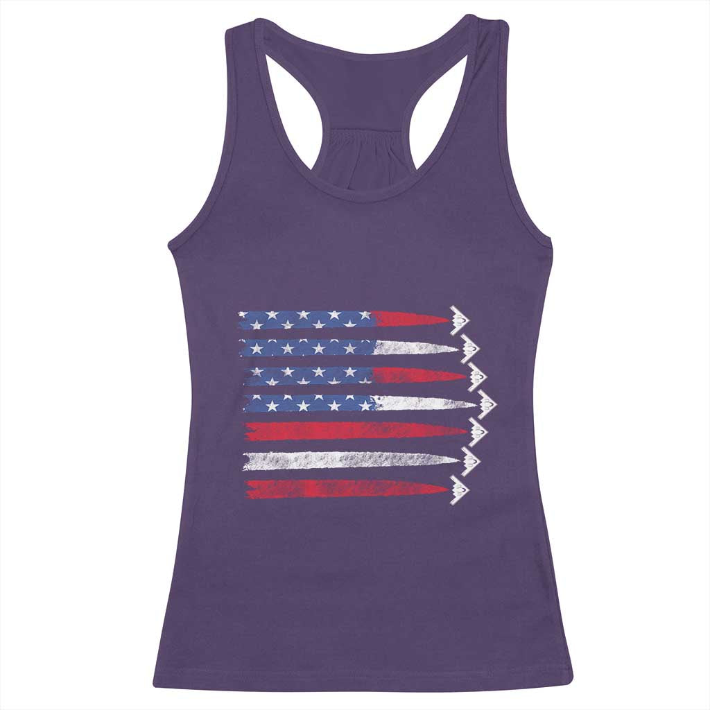 B2 Spirit Racerback Tank Top B-2 Stealth Bomber Aircraft American Flag Patriotic - Wonder Print Shop