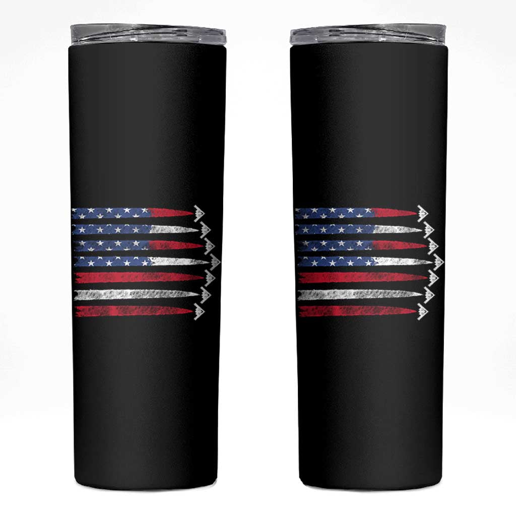 B2 Spirit Skinny Tumbler B-2 Stealth Bomber Aircraft American Flag Patriotic - Wonder Print Shop