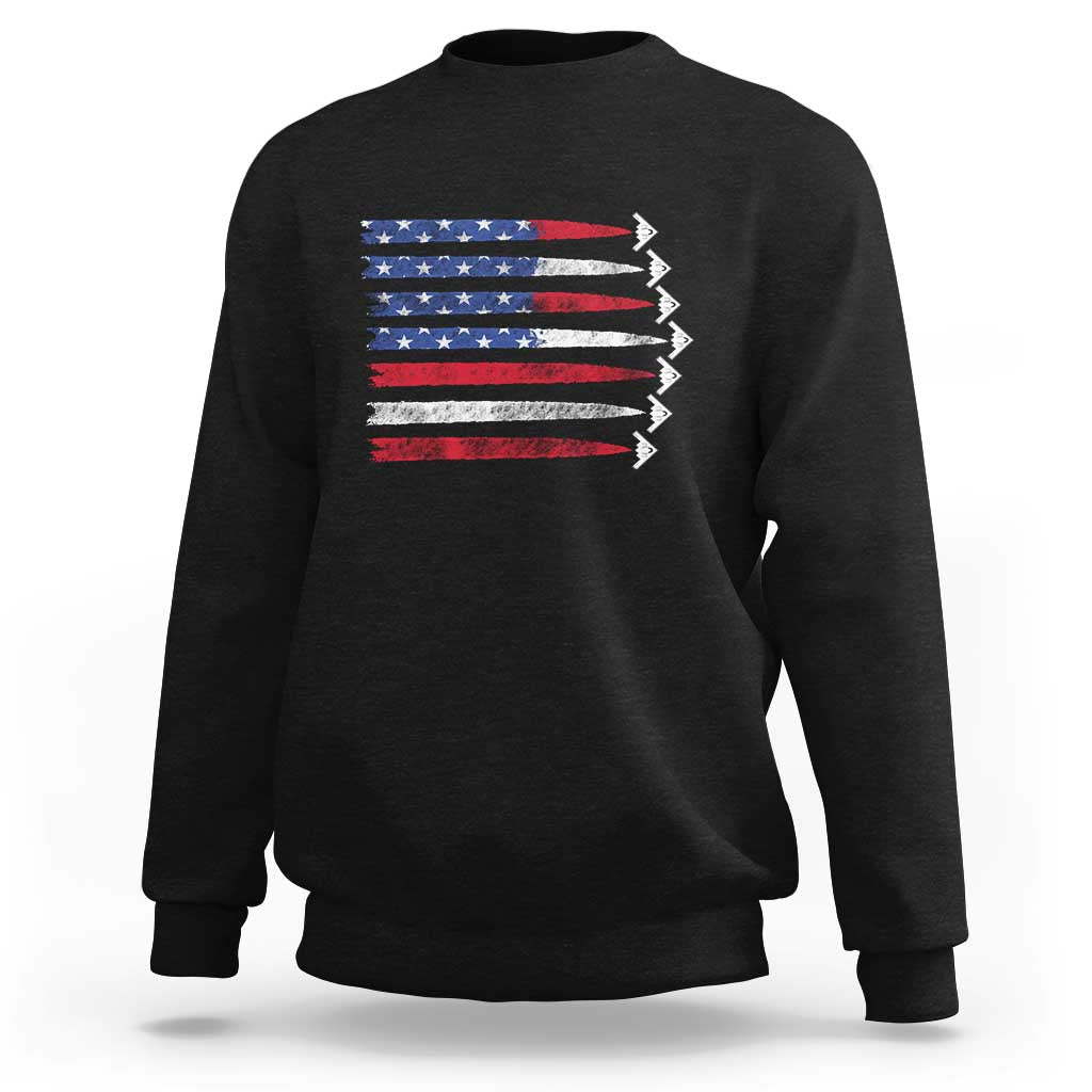 B2 Spirit Sweatshirt B-2 Stealth Bomber Aircraft American Flag Patriotic - Wonder Print Shop