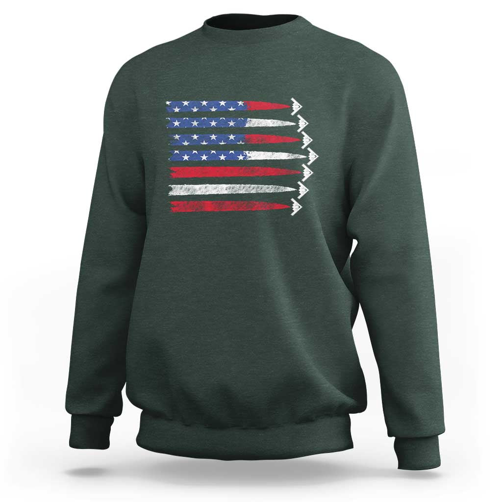 B2 Spirit Sweatshirt B-2 Stealth Bomber Aircraft American Flag Patriotic - Wonder Print Shop