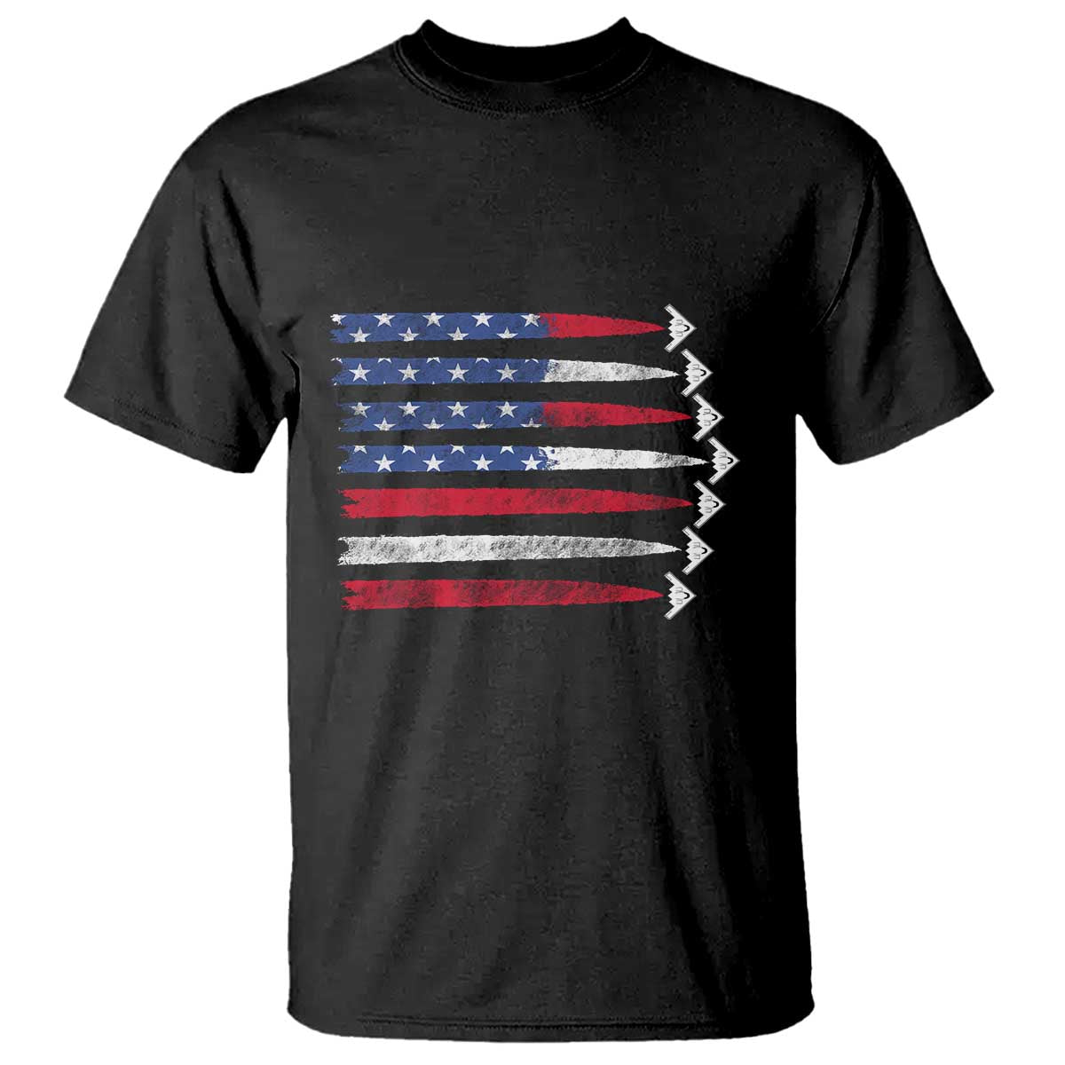B2 Spirit T Shirt B-2 Stealth Bomber Aircraft American Flag Patriotic - Wonder Print Shop