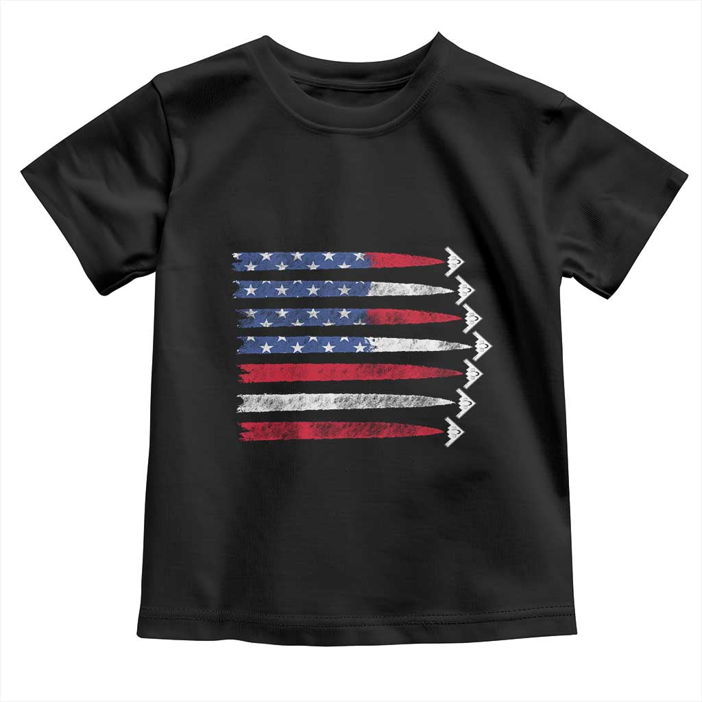 B2 Spirit Toddler T Shirt B-2 Stealth Bomber Aircraft American Flag Patriotic - Wonder Print Shop