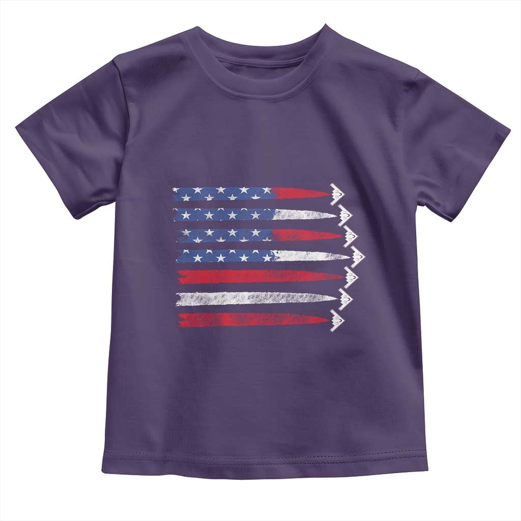 B2 Spirit Toddler T Shirt B-2 Stealth Bomber Aircraft American Flag Patriotic - Wonder Print Shop