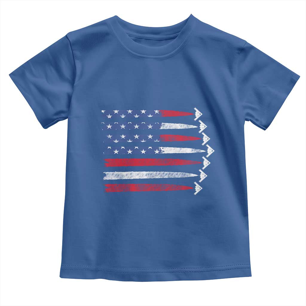 B2 Spirit Toddler T Shirt B-2 Stealth Bomber Aircraft American Flag Patriotic - Wonder Print Shop