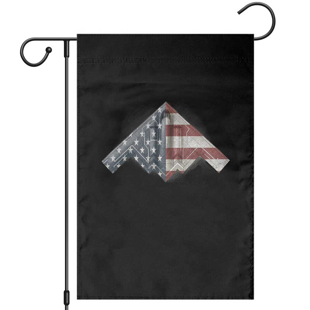B2 Spirit Garden Flag B-2 Bomber Stealth Aircraft Schematic American Flag - Wonder Print Shop