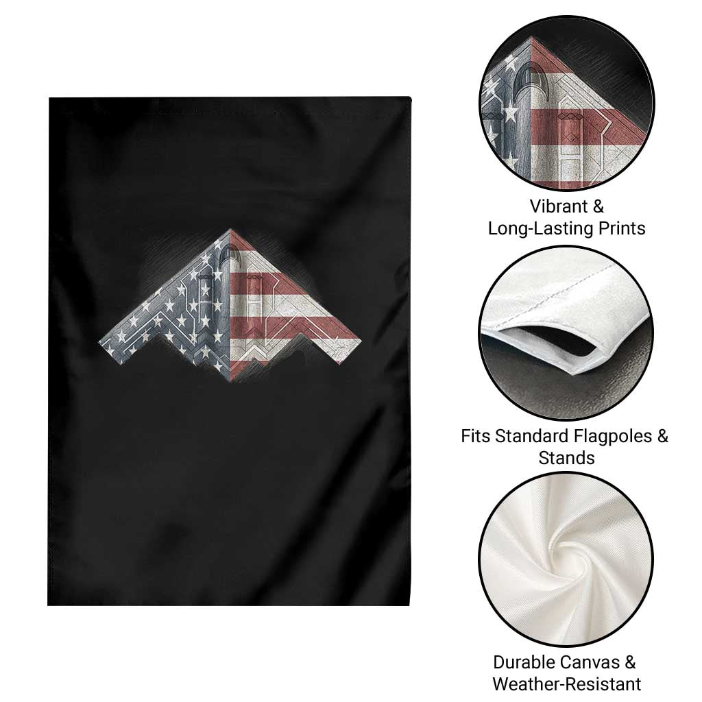 B2 Spirit Garden Flag B-2 Bomber Stealth Aircraft Schematic American Flag - Wonder Print Shop