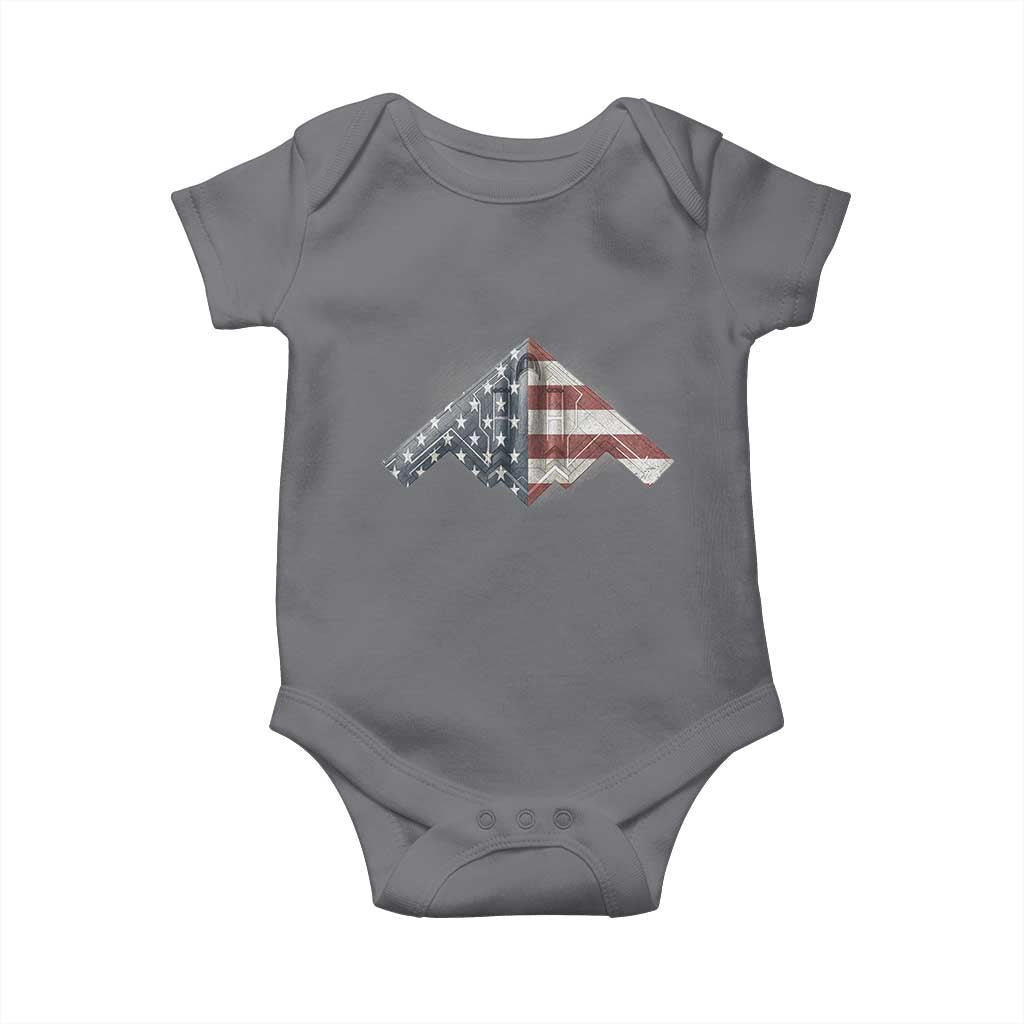 B2 Spirit Baby Onesie B-2 Bomber Stealth Aircraft Schematic American Flag - Wonder Print Shop