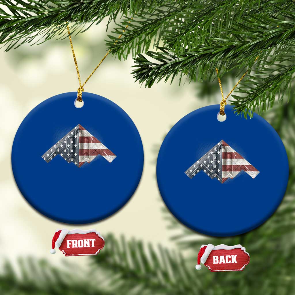 B2 Spirit Ceramic Ornament B-2 Bomber Stealth Aircraft Schematic American Flag - Wonder Print Shop
