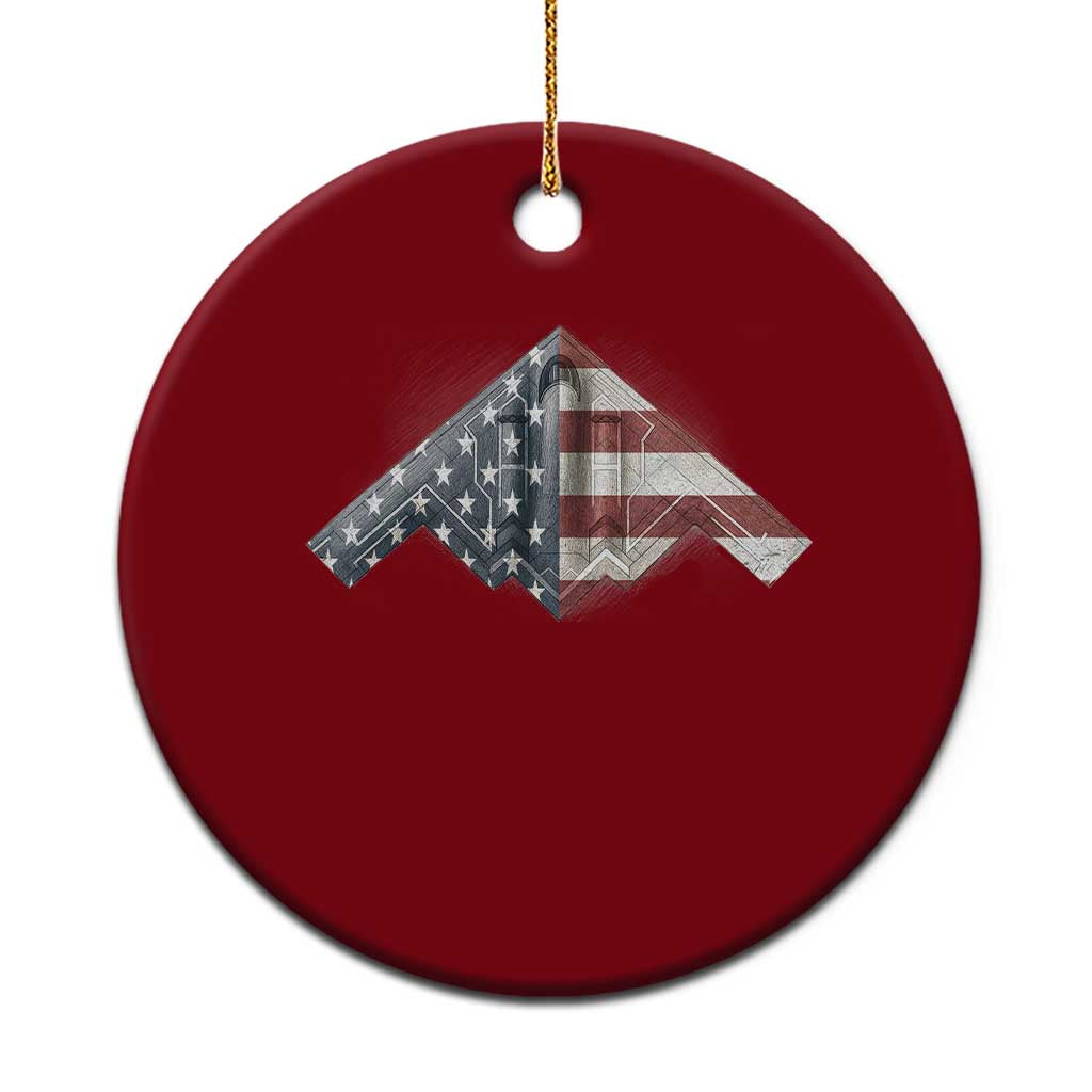 B2 Spirit Ceramic Ornament B-2 Bomber Stealth Aircraft Schematic American Flag - Wonder Print Shop