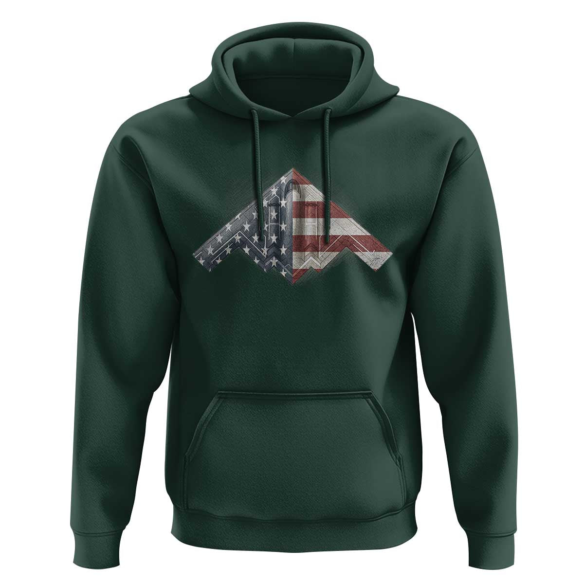 B2 Spirit Hoodie B-2 Bomber Stealth Aircraft Schematic American Flag - Wonder Print Shop