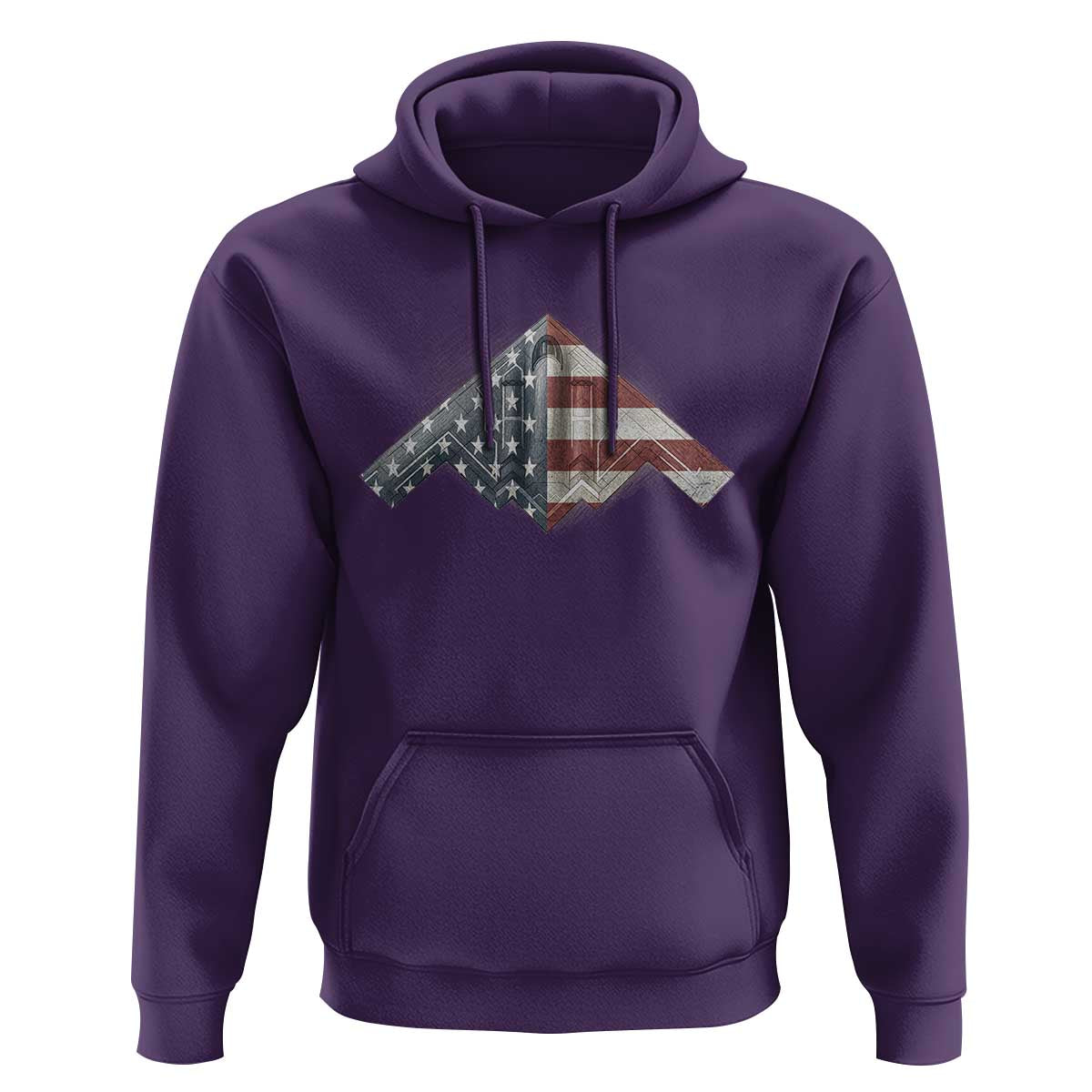 B2 Spirit Hoodie B-2 Bomber Stealth Aircraft Schematic American Flag - Wonder Print Shop