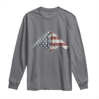 B2 Spirit Long Sleeve Shirt B-2 Bomber Stealth Aircraft Schematic American Flag - Wonder Print Shop