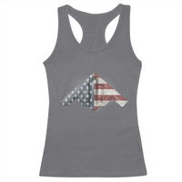B2 Spirit Racerback Tank Top B-2 Bomber Stealth Aircraft Schematic American Flag - Wonder Print Shop