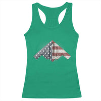 B2 Spirit Racerback Tank Top B-2 Bomber Stealth Aircraft Schematic American Flag - Wonder Print Shop