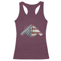 B2 Spirit Racerback Tank Top B-2 Bomber Stealth Aircraft Schematic American Flag - Wonder Print Shop