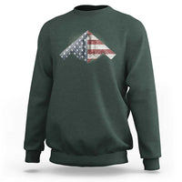 B2 Spirit Sweatshirt B-2 Bomber Stealth Aircraft Schematic American Flag - Wonder Print Shop