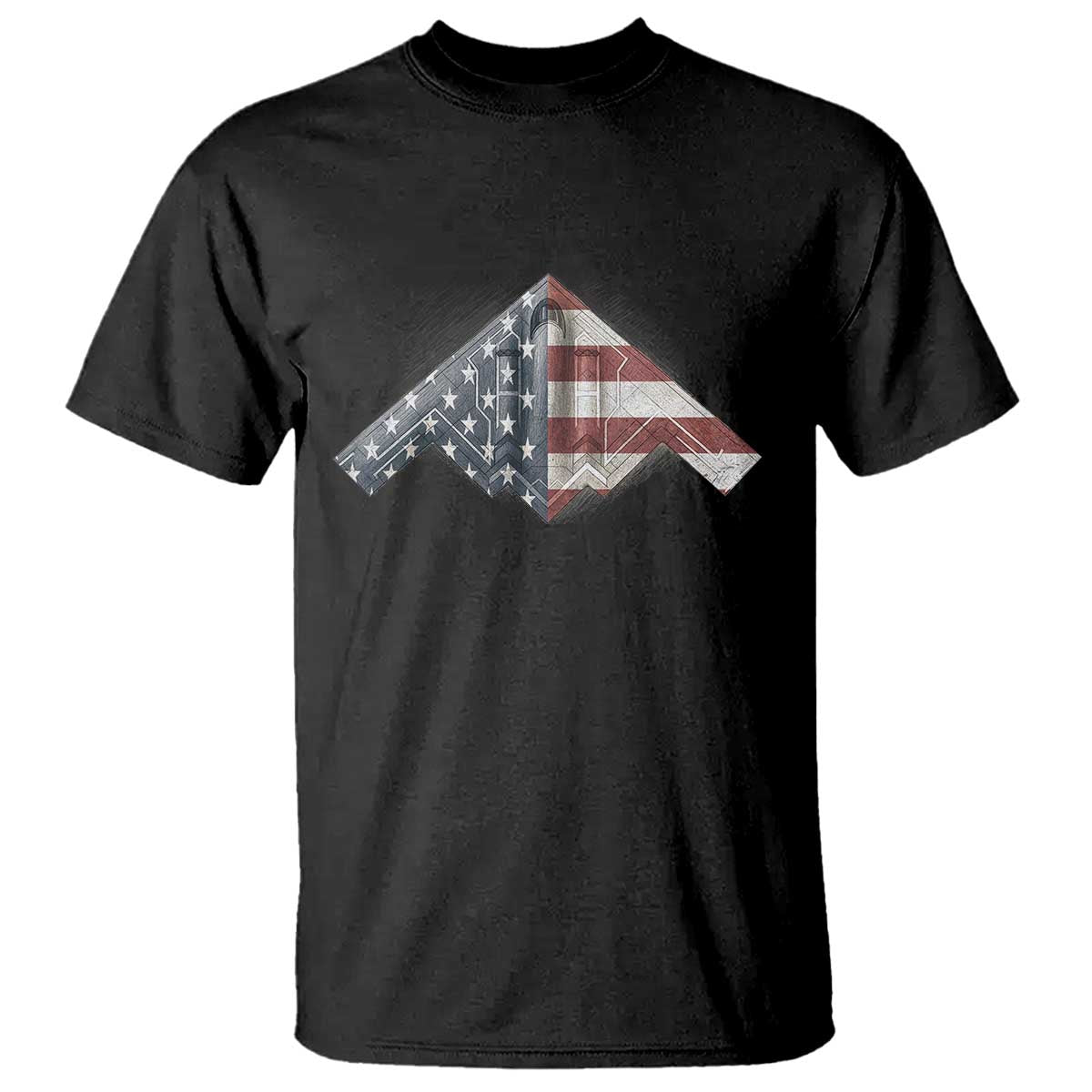 B2 Spirit T Shirt B-2 Bomber Stealth Aircraft Schematic American Flag - Wonder Print Shop