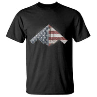 B2 Spirit T Shirt B-2 Bomber Stealth Aircraft Schematic American Flag - Wonder Print Shop
