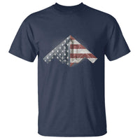 B2 Spirit T Shirt B-2 Bomber Stealth Aircraft Schematic American Flag - Wonder Print Shop