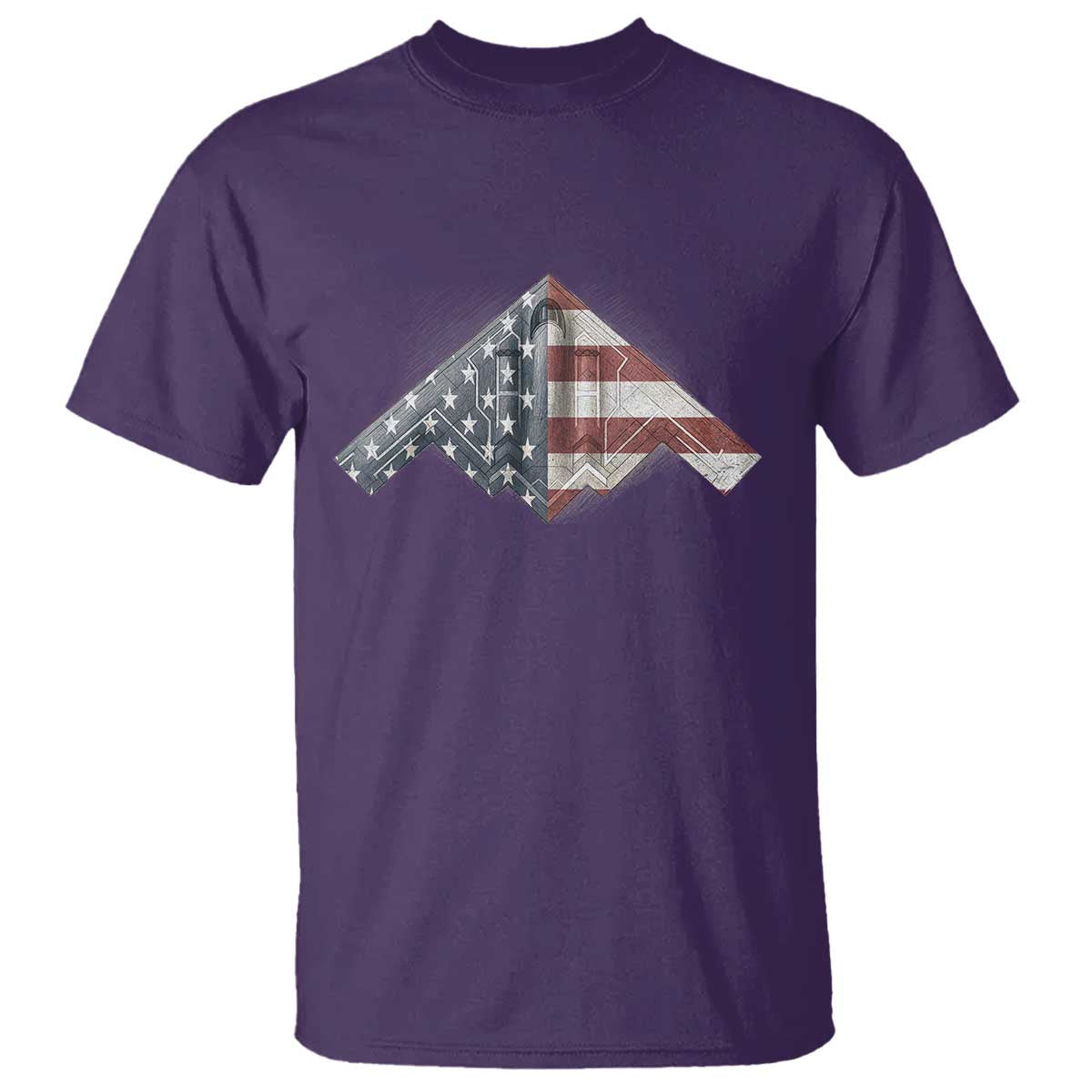 B2 Spirit T Shirt B-2 Bomber Stealth Aircraft Schematic American Flag - Wonder Print Shop