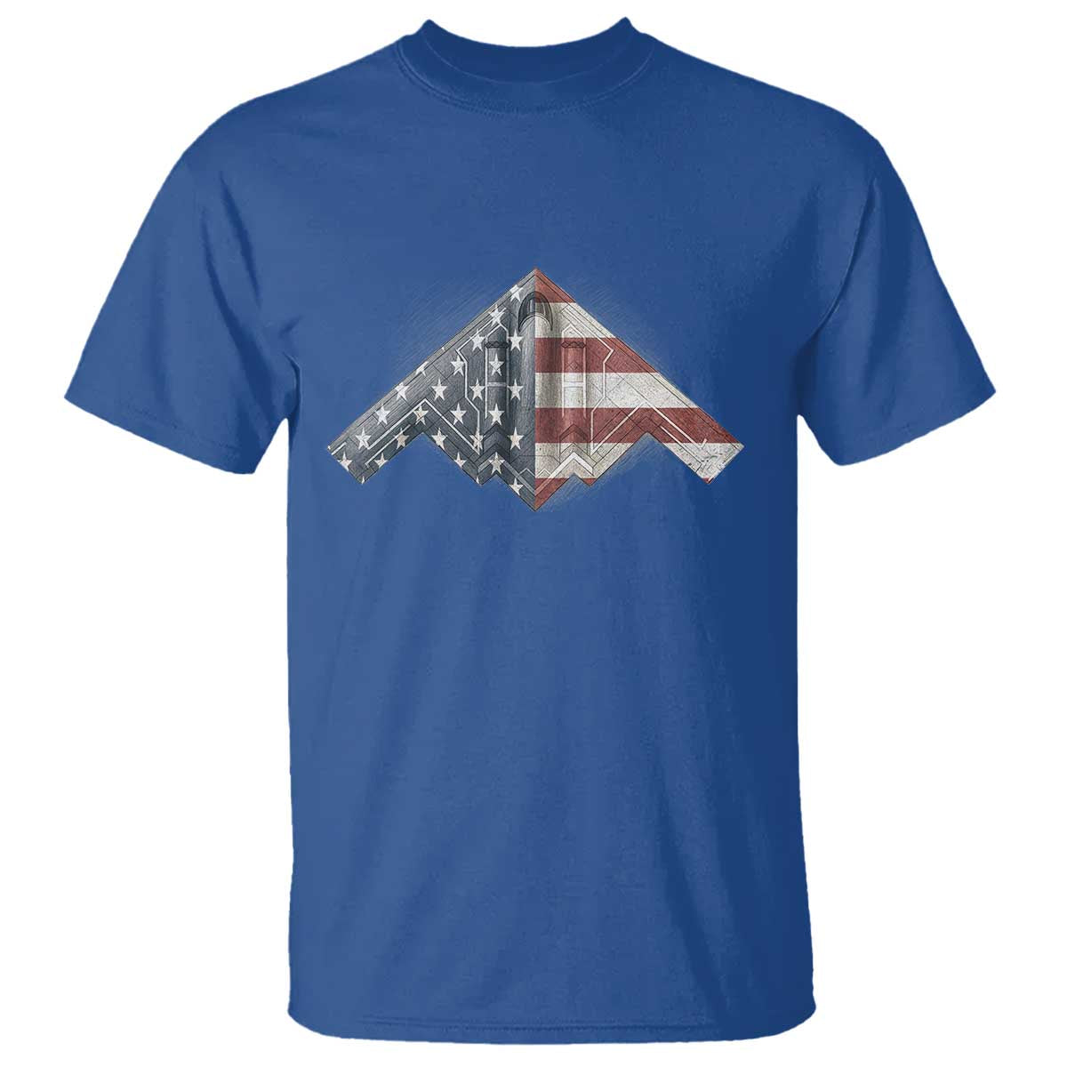 B2 Spirit T Shirt B-2 Bomber Stealth Aircraft Schematic American Flag - Wonder Print Shop