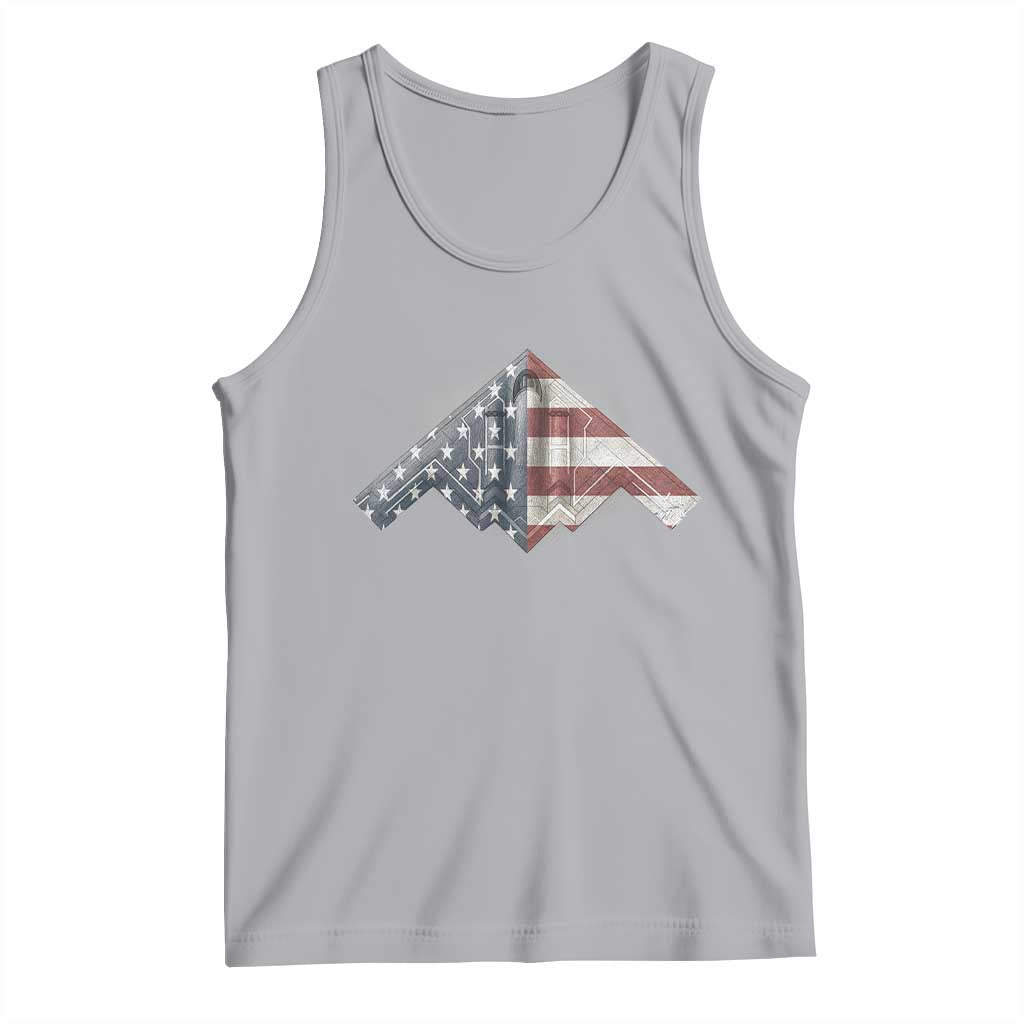 B2 Spirit Tank Top B-2 Bomber Stealth Aircraft Schematic American Flag - Wonder Print Shop