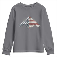 B2 Spirit Youth Sweatshirt B-2 Bomber Stealth Aircraft Schematic American Flag - Wonder Print Shop