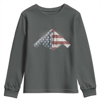 B2 Spirit Youth Sweatshirt B-2 Bomber Stealth Aircraft Schematic American Flag - Wonder Print Shop