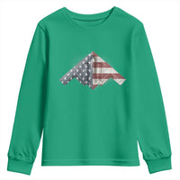 B2 Spirit Youth Sweatshirt B-2 Bomber Stealth Aircraft Schematic American Flag - Wonder Print Shop